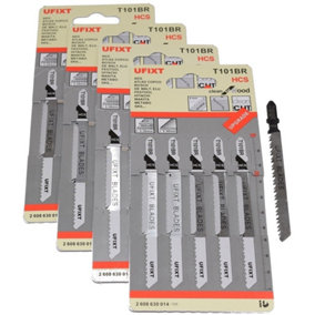Jigsaw Blades T101BR For Down Cutting Laminates and Veneers High Carbon Steel HCS 20 Pack by Ufixt