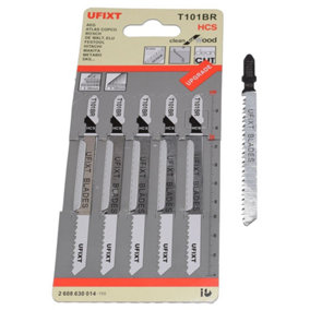 Jigsaw Blades T101BR For Down Cutting Laminates and Veneers High Carbon Steel HCS 5 Pack by Ufixt
