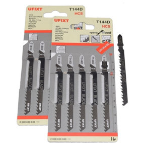 Jigsaw Blades T144D For High Speed Wood Cutting High Carbon Steel HCS 10 Pack by Ufixt