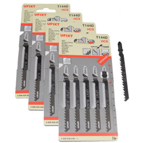 Jigsaw Blades T144D For High Speed Wood Cutting High Carbon Steel HCS 20 Pack by Ufixt