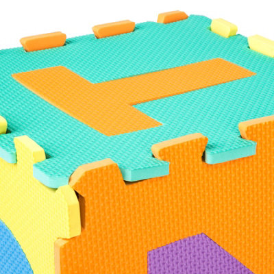 Jigsaw mat 86-pieces made of foam - colourful