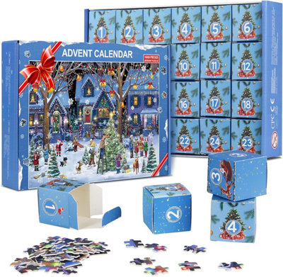 Calendrier De L'Avent Puzzle 2025 – 1008 Pièces En 24 Boîtes – Activité Familiale De Noël – Cadeau Pour Adultes Et Enfants