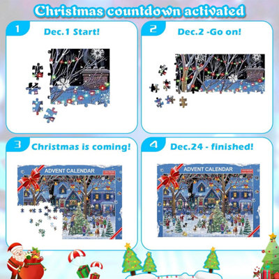 Calendrier De L'Avent Puzzle 2025 – 24 Jours, 1008 Pièces – Thème Noël – AKONE