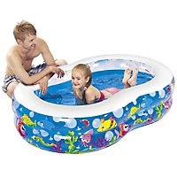 Jilong Figure 8 Pool - Large Swimming Pool for Children with Fun Sea Animals, for Children from 6 years old, 175 x 109 cm