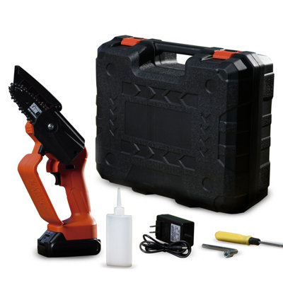 Battery powered store mini chainsaws