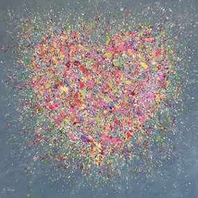 Jo Gough Home Is Where The Heart Is Framed Canvas Print Multicoloured (30cm x 30cm)