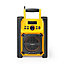 Job Site FM Radio with Bluetooth, IPX5 Water Resistant Portable Heavy Duty Speaker with AUX In, 20 Pre-set & Carry Handle, Battery