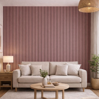 Qpa × Rose Gatto ☆ アクコ セット Jobu Acoustic Wall Panels in Petal Pink with Black Backing 240cm x