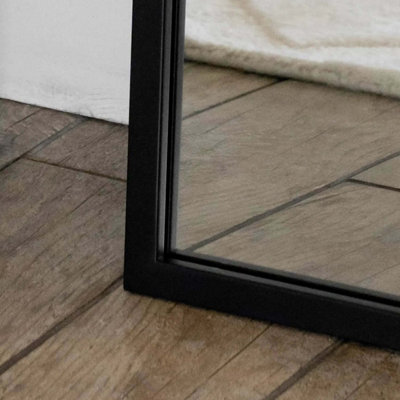 Jobu Home - Akiko, Full Length Black Metal Arched Mirror - 180cm x 90cm