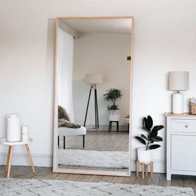 Jobu home - Hanaka - Full Length Natural Oak Rectangle Mirror - 200cm x 100cm