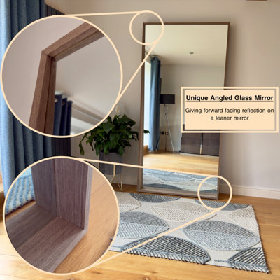 Jobu home - Hanaka - Full Length Natural Oak Rectangle Mirror - 200cm x 100cm