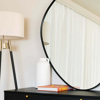 Jobu home - Izumi - Black Metal Irregular Pebble Mirror - 120cm x 90cm