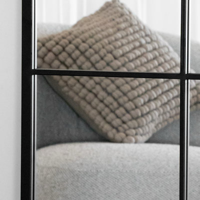 Jobu home - Kyo - Full Length Black Metal Rectangle Lattice Grid Mirror - 150cm x 60cm