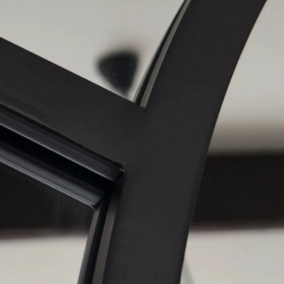 Jobu home - Mio - Black Metal Arched Window Mirror - 95cm x 120cm