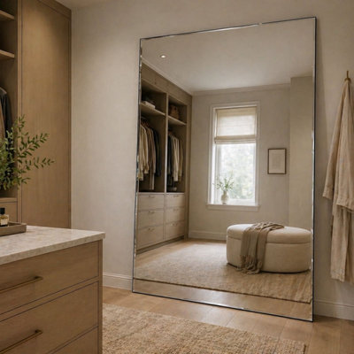Jobu Home - Takara, Full Length Beveled Edge Frameless Metal Rectangle Mirror - 200cm x 120cm