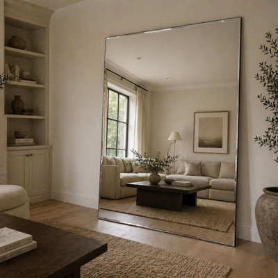Jobu Home - Takara, Full Length Beveled Edge Frameless Metal Rectangle Mirror - 200cm x 120cm