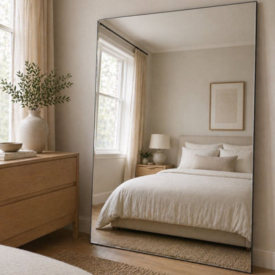Jobu Home - Takara, Full Length Beveled Edge Frameless Metal Rectangle Mirror - 200cm x 120cm