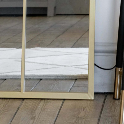 Jobu home - Tomi - Full Length Gold Metal Arched Lattice Window Mirror - 180cm x 105cm