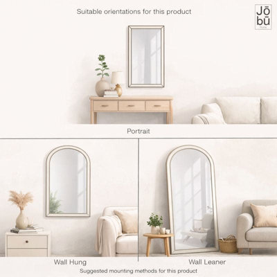 Jobu home - Tomi - Full Length Gold Metal Arched Lattice Window Mirror - 180cm x 105cm