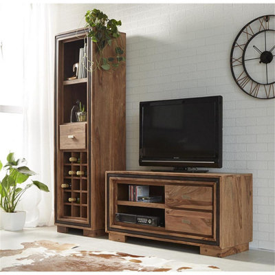 Jockey Sheesham Stylish Modern Wine Bookcase