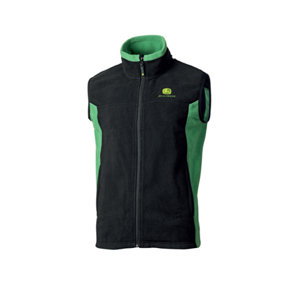 John Deere Field Fleece Black/Green Vest Size XL
