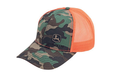 John Deere Orange Hi Viz Mesh Back Baseball Cap