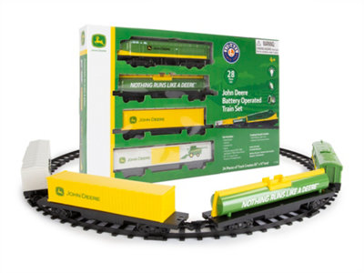 John Deere Train Set 28 Piece Locomotive Railway Playset Toy Vehicle