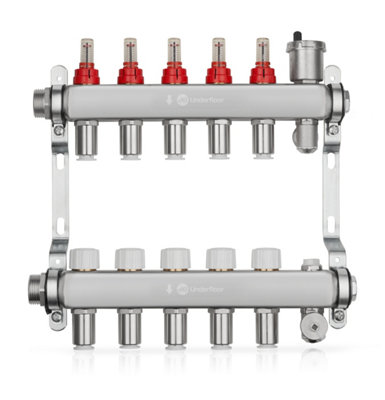 John Guest Speedfit 5 Port Manifold Stainless Steel (15mm Connections)