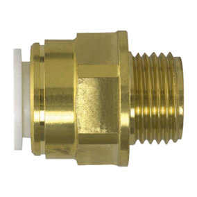 John Guest Speedfit Brass Coupler Tapered 15mm X 1/2" Male BSPT (Pack Of 5)