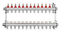 John Guest Speedfit Lowfit 12 Port Manifold Stainless Steel (12mm Connections)