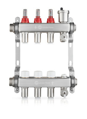 John Guest Speedfit Lowfit 3 Port Manifold Stainless Steel (12mm Connections)