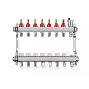 John Guest Speedfit Lowfit 7 Port Manifold Stainless Steel (12mm Connections)