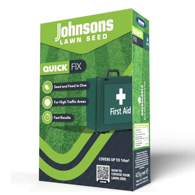 Johnsons Lawn Seed Quick Fix With Growmore 425g 14m2 - Fast Lawn Repair ...
