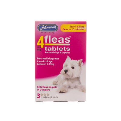 Johnsons Veterinary 4fleas Tablets - Small Dogs & Puppies Upto 11kg 3 ...