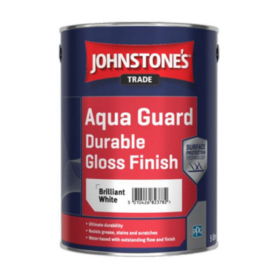Johnstone's Aqua Guard Durable Gloss Brilliant White 5L DIY at B&Q