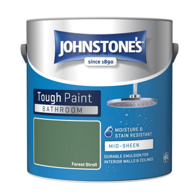 Johnstone's Bathroom Mid-Sheen Tough Paint Forest Stroll - 2.5L | DIY ...