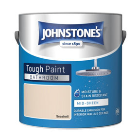 Johnstone's Bathroom Mid-Sheen Tough Paint Seashell - 2.5L