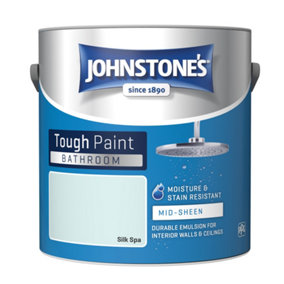 Johnstone's Bathroom Mid-Sheen Tough Paint Silk Spa - 2.5L