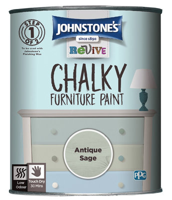 Johnstone's Chalky Furniture Paint Antique Sage 750ml