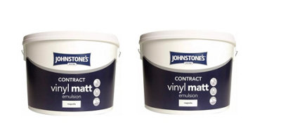 Johnstone's Contract Vinyl Matt Emulsion Paint Magnolia 10L Pack of 2