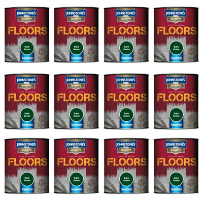 Johnstone's Dark Green Garage Floor Paint 250ml x 12 at B&Q