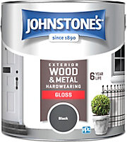 Johnstone's Exterior Hardwearing Gloss Paint Black- 2.5L