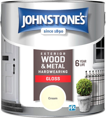 Johnstone's Exterior Hardwearing Gloss Paint Cream- 2.5L