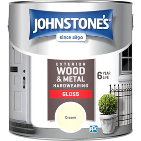 Johnstone's Exterior Hardwearing Gloss Paint Cream- 2.5L
