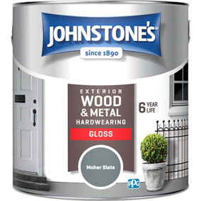 Johnstone's Exterior Hardwearing Gloss Paint Moher Slate- 2.5L