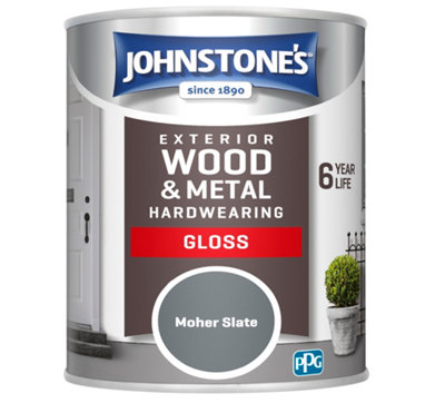 Johnstone's Exterior Hardwearing Gloss Paint Moher Slate - 750ml