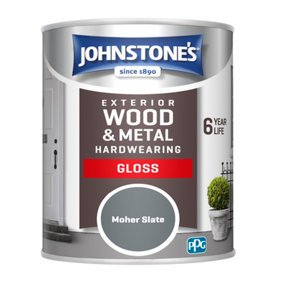 Johnstone's Exterior Hardwearing Gloss Paint Moher Slate - 750ml