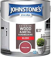 Johnstone's Exterior Hardwearing Gloss Paint Victory Red- 2.5L