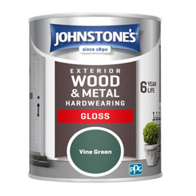 Johnstone's Exterior Hardwearing Gloss Paint Vine Green - 750ml