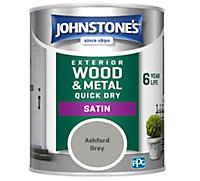 Johnstone's Exterior Quick Dry Satin Ashford Grey - 750ml